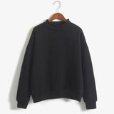 Covrlge Women's Thin Velvet Fashionable Long Sleeve Casual Sweatshirt Solid 10 Candy Colors Kawaii Sweatshirt Clothing WWW001