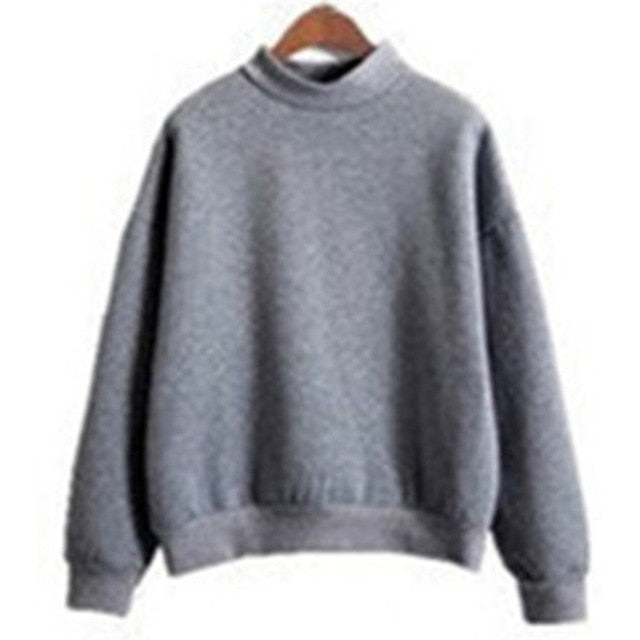 Covrlge Women's Thin Velvet Fashionable Long Sleeve Casual Sweatshirt Solid 10 Candy Colors Kawaii Sweatshirt Clothing WWW001