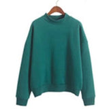 Covrlge Women's Thin Velvet Fashionable Long Sleeve Casual Sweatshirt Solid 10 Candy Colors Kawaii Sweatshirt Clothing WWW001
