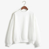 Covrlge Women's Thin Velvet Fashionable Long Sleeve Casual Sweatshirt Solid 10 Candy Colors Kawaii Sweatshirt Clothing WWW001