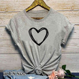 Heart Print T Shirt Women Short Sleeve O Neck Loose Tshirt 2020 Summer Women Tee Shirt Tops Camisetas Mujer