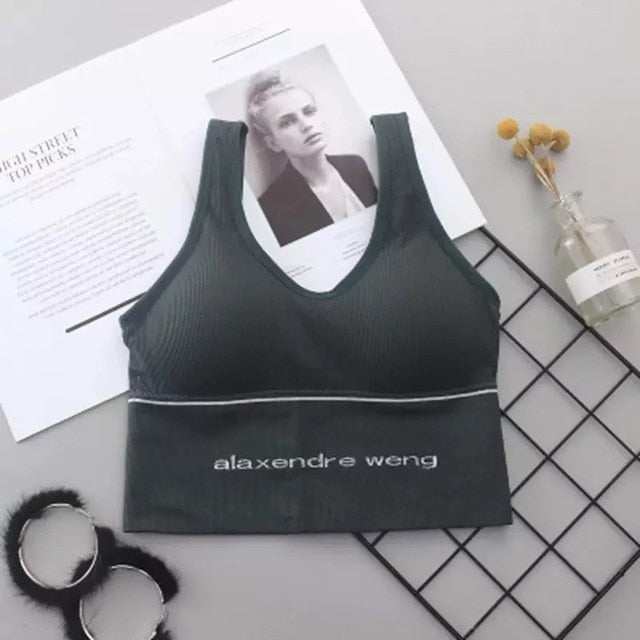 Seamless large size chest wrapping suspender plus size back tank top underwear bra gathering back fat mm sports tank top